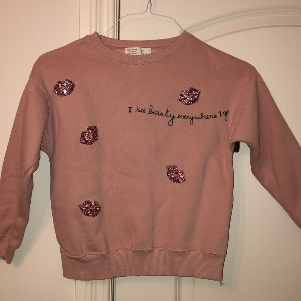 Girls Zara sweater with rhinestone details